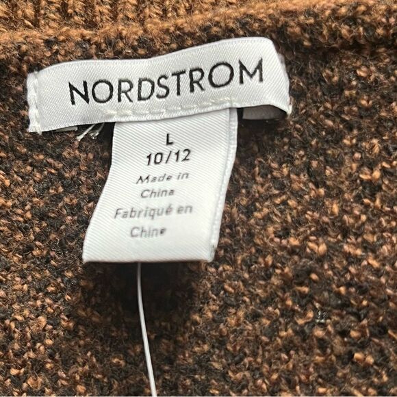 𝅺nordstrom fun stripe sweater brown dachshund leopard spots size L GL439068BG - Picture 9 of 15